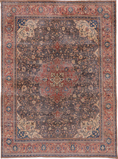 Vintage Kashan Area Rug (8' x 12')